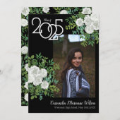 Ankündigung von White Rose Black Foto Abschluss (Vorne/Hinten)