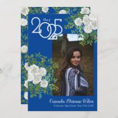 Ankündigung von White Rose Blue Foto Abschluss (Vorne/Hinten)