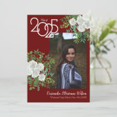 Ankündigung von White Rose Burgundy Foto Abschluss (Stehend Vorderseite)