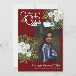 Ankündigung von White Rose Burgundy Foto Abschluss