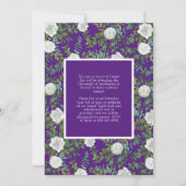 Ankündigung von White Rose Lila Foto Abschluss (Rückseite)