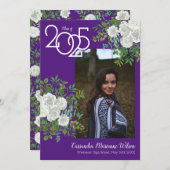 Ankündigung von White Rose Lila Foto Abschluss (Vorne/Hinten)