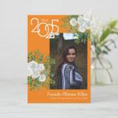 Ankündigung von White Rose Orange Foto Abschluss (Stehend Vorderseite)