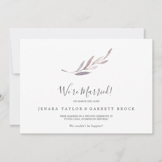 Ankündigung von Winter Greenery Elopement (Vorderseite)