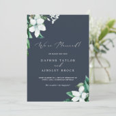 Ankündigung von Woodland Greenery Navy Blue Elopem (Stehend Vorderseite)