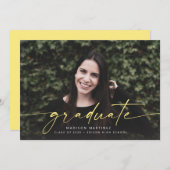 Ankündigung von Yellow Graduate Script Abschluss (Vorne/Hinten)