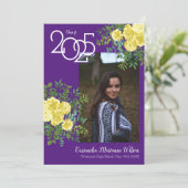 Ankündigung von Yellow Rose Lila Foto Abschluss (Stehend Vorderseite)