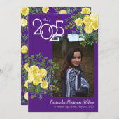 Ankündigung von Yellow Rose Lila Foto Abschluss (Vorne/Hinten)