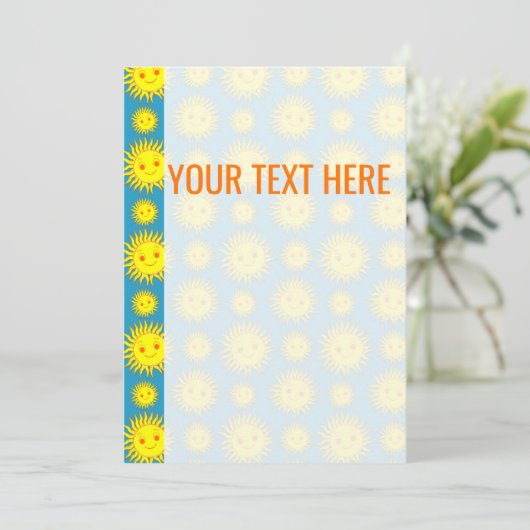 Ankündigung von Yellow Sun Face Pattern (Stehend Vorderseite)