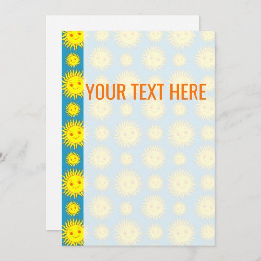 Ankündigung von Yellow Sun Face Pattern (Vorne/Hinten)