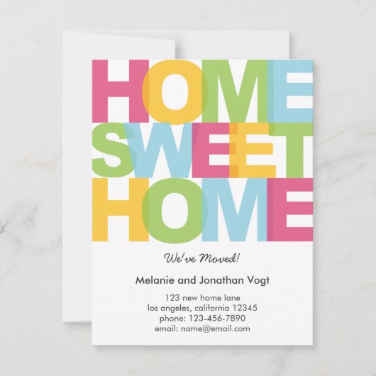 Ankündigung von Zuhause Sweet Zuhause Moving (Vorderseite)