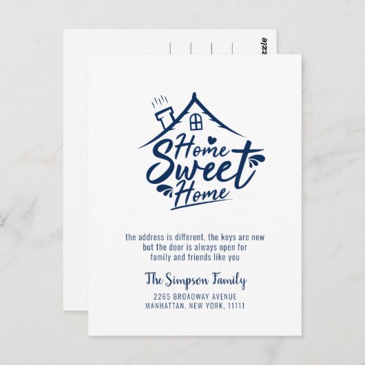 Ankündigung von Zuhause Sweet Zuhause Moving Postkarte (Vorne/Hinten)