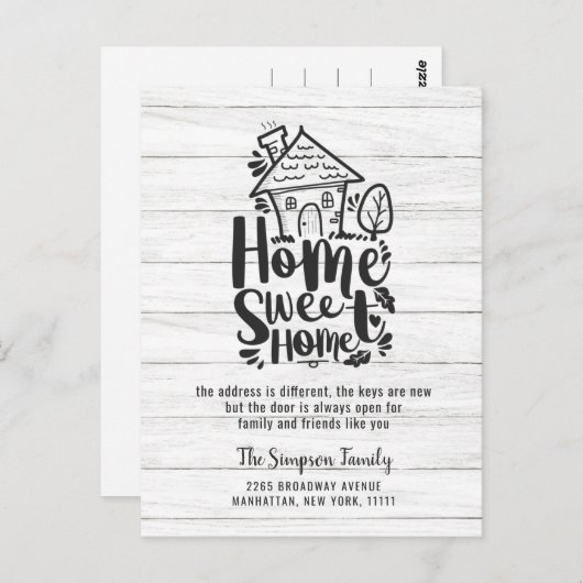 Ankündigung von Zuhause Sweet Zuhause Moving Postkarte (Vorne/Hinten)
