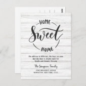 Ankündigung von Zuhause Sweet Zuhause Moving Postkarte (Vorne/Hinten)