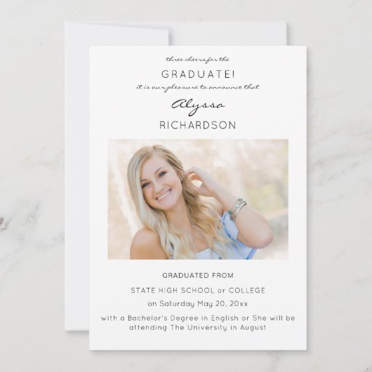 Ankündigung von zwei Foto-Fun-Typ-Graduate (Rückseite)