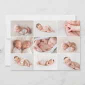 Ankündigung von Zwillingsgeburten mit mehreren Fot (Rückseite)