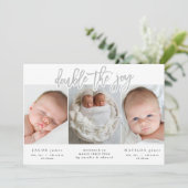 Ankündigung von Zwillingsgeburten mit mehreren Fot (Stehend Vorderseite)