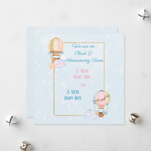 Ankündigung von Zwillingsmädchen (Vorderseite/Rückseite Beispiel)
