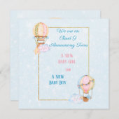 Ankündigung von Zwillingsmädchen (Vorne/Hinten)