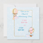 Ankündigung von Zwillingsmädchen (Vorderseite)