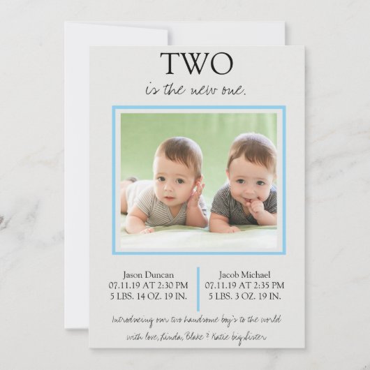 Ankündigung von Zwillingsschwestern (Vorderseite)