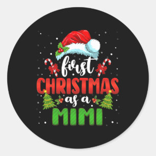 Ankündigung Weihnachten als Mimi-Familie Runder Aufkleber