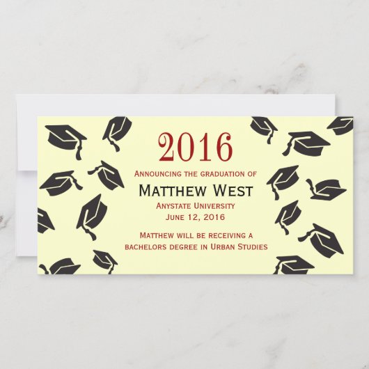 Ankündigung zu Tossed Graduation Caps - Red (Vorderseite)