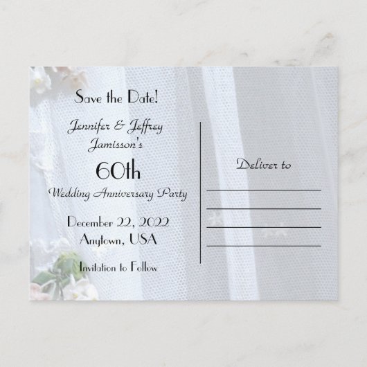 Ankündigung zum 60. Hochzeitstag gerettet (Rückseite)