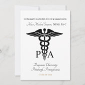 Ankündigung zum Abschluss als Physician Assistant (Vorderseite)