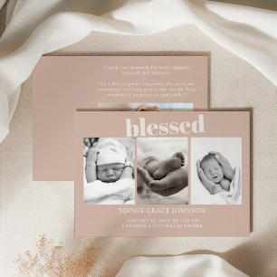Ankündigung zum Babyshower mit rosa Sandsteintypog
