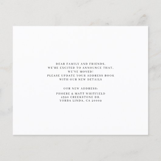Ankündigung zum eleganten Adressenwechsel (Rückseite)