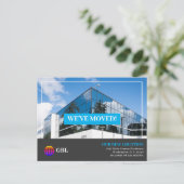 Ankündigung zum Geschäftsverkehr Postkarte (Stehend Vorderseite)