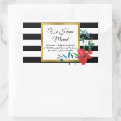 Ankündigung zum Schwarzweiß-Streifen Rechteckiger Aufkleber (Tasche)