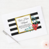 Ankündigung zum Schwarzweiß-Streifen Rechteckiger Aufkleber (Umschlag)