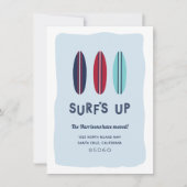 Ankündigung zum Surfen am Strand (Vorderseite)