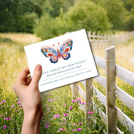 Ankündigung zum Thema "Folk Art Butterfly Moving" Postkarte