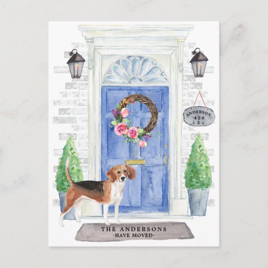 Ankündigung zum Umschalten von Beagles Postkarte (Vorderseite)