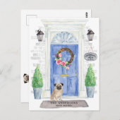 Ankündigung zum Umschalten von Mops Postkarte (Vorne/Hinten)