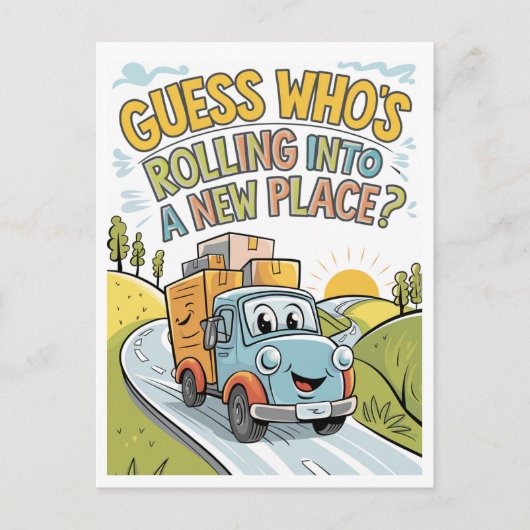 Ankündigung zum Umsteigen von Cartoon Postkarte (Vorderseite)