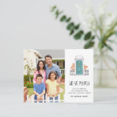 Ankündigung zum Umziehen der Blauen Tür (Stehend Vorderseite)