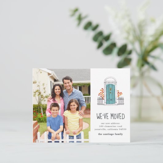 Ankündigung zum Umziehen der Blauen Tür (Stehend Vorderseite)