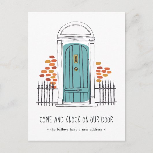 Ankündigung zum Umziehen der Blauen Tür (Vorderseite)