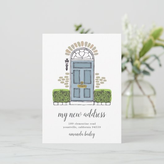 Ankündigung zum Umziehen der Blauen Tür (Stehend Vorderseite)