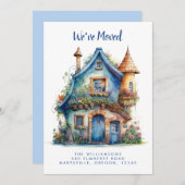 Ankündigung zum Umzug des niedlichen Blauen Hauses (Vorne/Hinten)