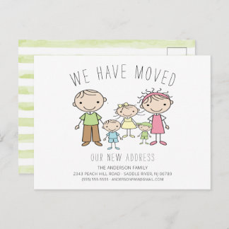 Ankündigung zum Umzug von niedlichen Strichmännche