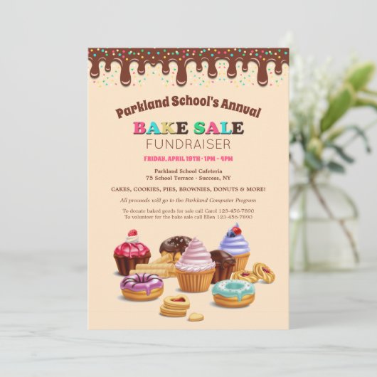 Ankündigung zum Verkauf von Kuchen (Stehend Vorderseite)