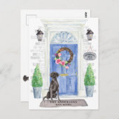 Ankündigung zum Verschieben eines schwarzen Labels Postkarte (Vorne/Hinten)