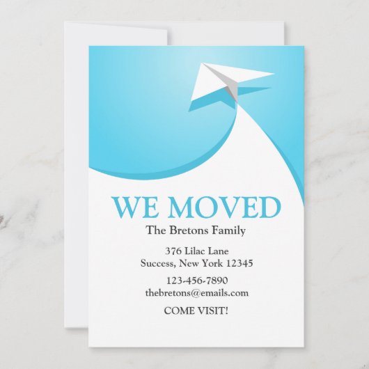 Ankündigung zum Verschieben von Flugzeug (Vorderseite)