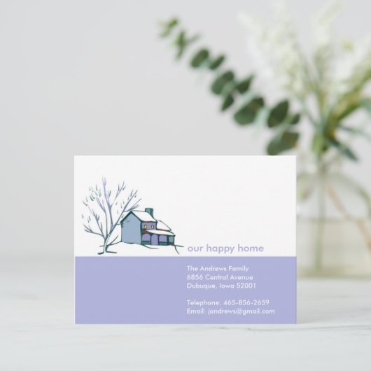 Ankündigung zum Winter-Zuhause-Verschieben (Stehend Vorderseite)