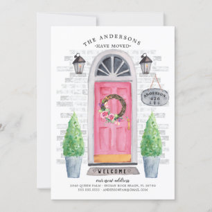 Ankündigung zur Anbringung der rosa Vordertür